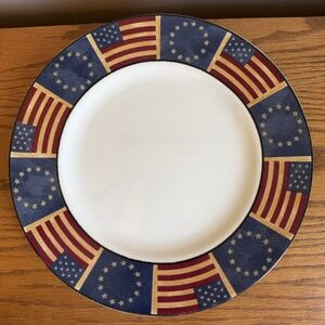 Coventry Liberty Stoneware Dinner Plates, US Flag 10 5/8" USA Retired